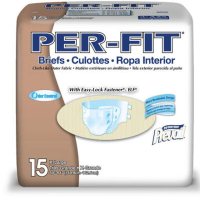 PF-014/1 Prevail Per-Fit Adult Briefs, X-large, beige, waist size: 59″-64″, case of 60