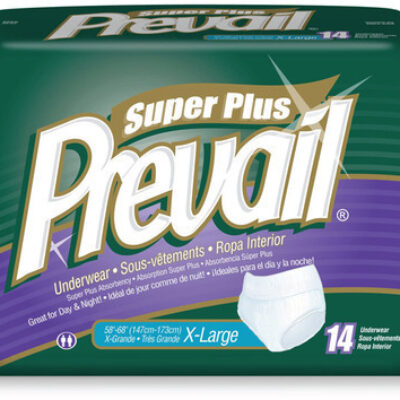 PVS-514 Prevail Super Plus Underwear, X-large, waistband color: black, waist size: 58″-68″, case of 56