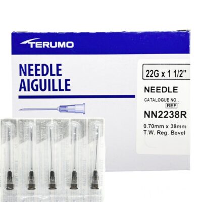 Terumo Hypodermic Needle 22G X 1.5″ RB TW Clear Hub (100pcs/Box) NN2238R / NN 2238R / NN-2238R