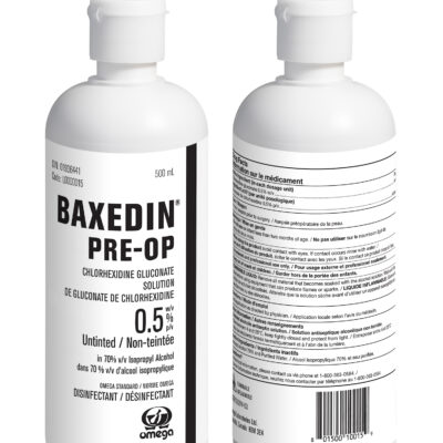 Baxedin Pre-op Chlorhexidine Gluconate 0.5% w/v with Isopropyl Alcohol 70% v/v Untinted 500ml L0000015