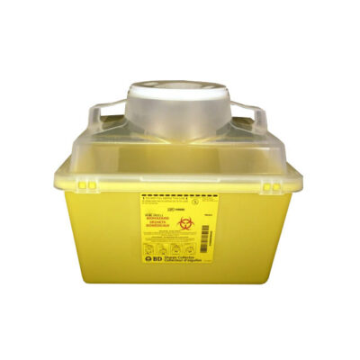 BD 13.2 Yellow BD™ Multi-Use Nestable Sharps Collector Small Funnel Entry BD300443 / BD 300443